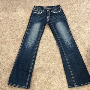 Ladies Cowgirl Tuff 26/33 Dark blue with Pearl accent pockets.  Like new.